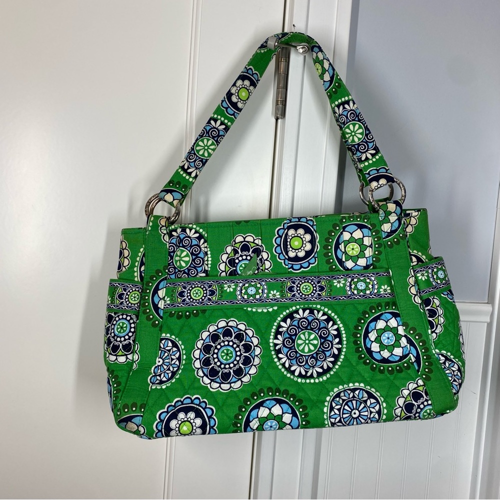 Vera‎ Bradley Green and Blue Patterned Shoulder Bag y2k sorority southern trendy